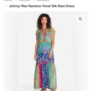 Johnny Was Silk Floral Maxi Dress - Slip Included